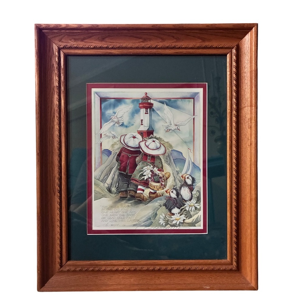 Jody Bergsma Two Souls Hand Signed Numbered Matted and Framed Art Print Seaside